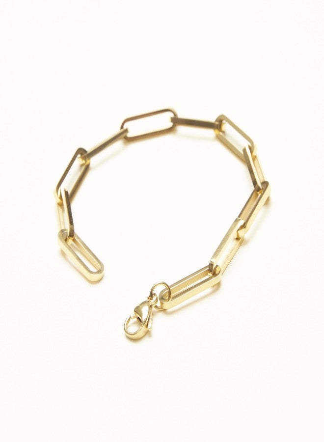 Shapes Studio 18K Gold Plated Thick Paperclip Chain Bracelet for Women/Men - Image 4