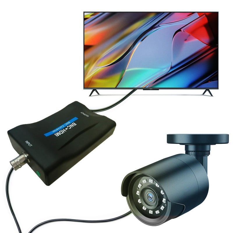 Meekwds محول ميكودز من Coax إلى HDMI، محول BNC إلى HDMI، BNC إلى HDMI CVBS PAL/NTSC، محول فيديو 720P/1080P HDCP لكاميرات الأمان CCTV DVRs المراقبة CVR إلى HDTV، الشاشات والبروجيكتورات - Image 4