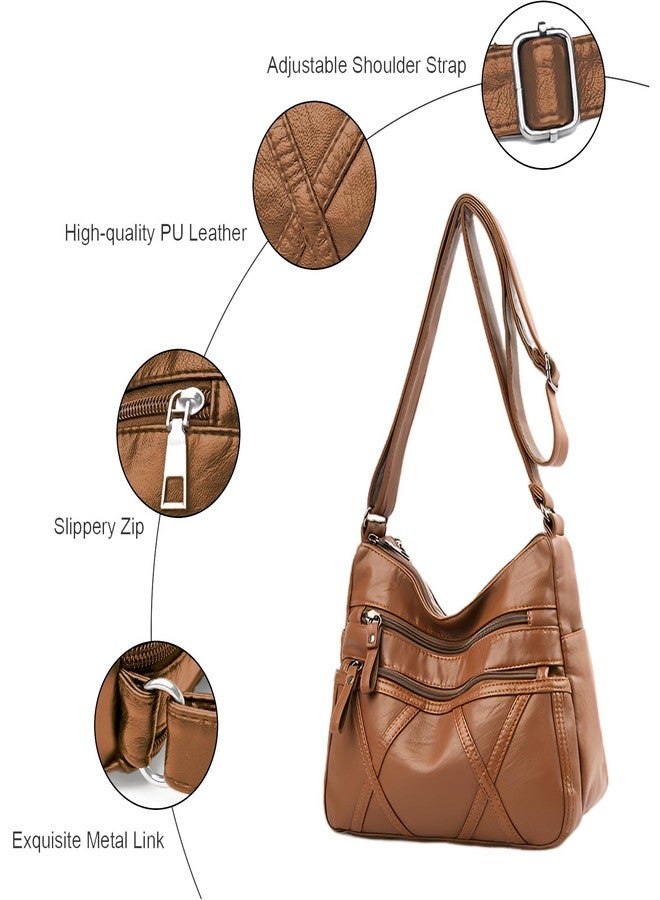 WITERY Women Soft PU Leather Crossboby Bag - Lightweight Multi-Pocket Shoulder Bag Pocketbooks Ladies Medium Purses Handbag Hobo Tote Bags Messenger Bags for Everyday Use/Shopping/Travel - Image 5