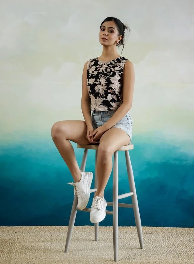 sanskrutihomes sanskrutihomes All-Over Floral Print Sleeveless Cotton Top