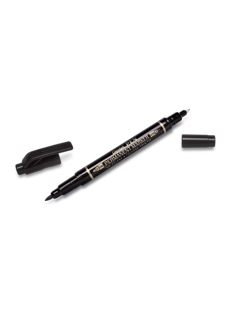 Pentel 12-Piece Twin Tip Permanent Marker Black Ink - Image 3