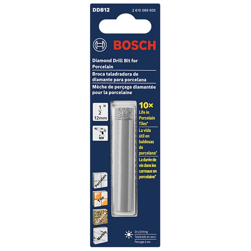 Bosch Ddb12 1/2 In. Diamond Drill Bit For Dry Drilling Applications In Porcelain And Natural Stone Tile - Image 2