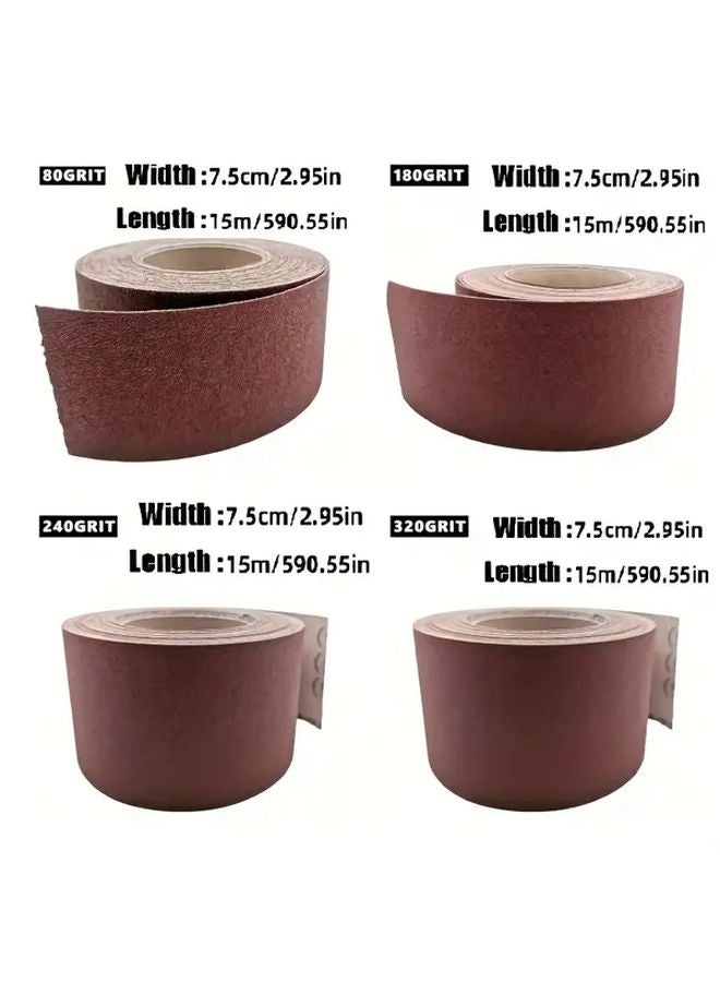 80 Grits Aluminum Oxide Abrasive Sandpaper Roll 2 95inch X 590 55inch For Metal Wood Furniture - Image 4