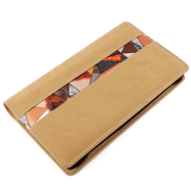 Asraw PU Faux Leather Expanding and Multiple Cheque Book Cover for Cards, Passbook & Chequebook - Chequebook Cover, Passbook Cover, Documents Cover for Office & Home Use (Beige) - Image 1