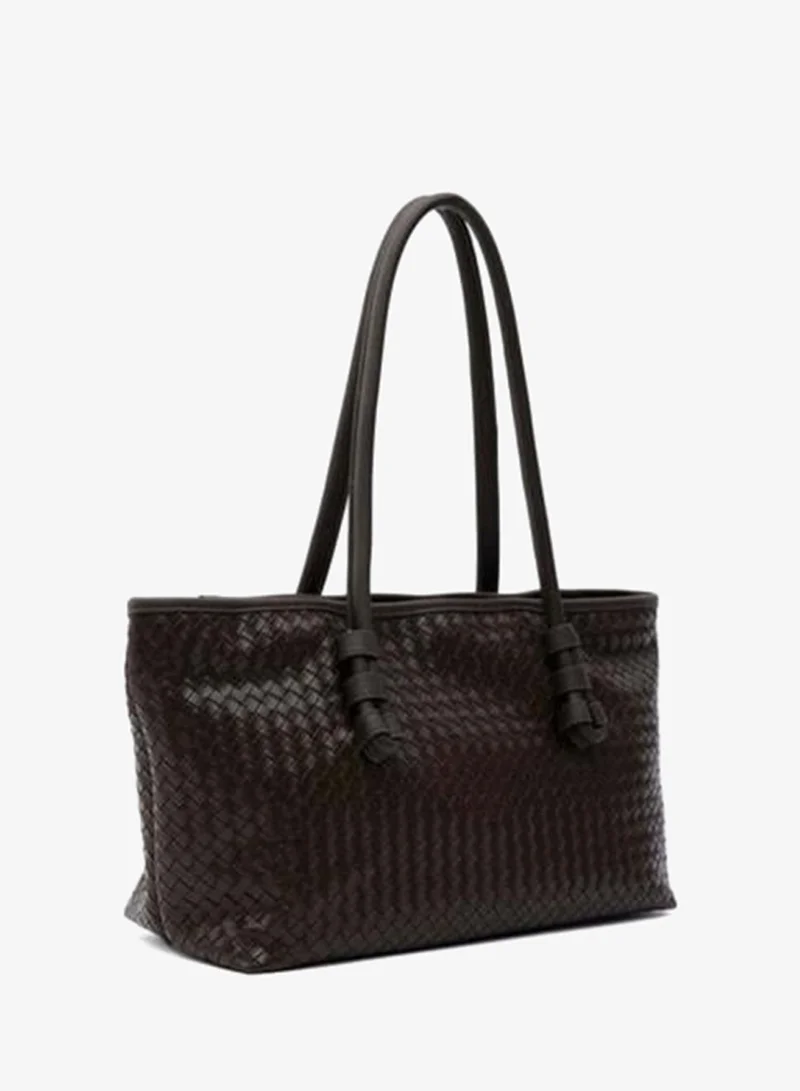 Shule Bags  Campana Braided Shoulder Bag Coffee. for Women | Best Price UAE