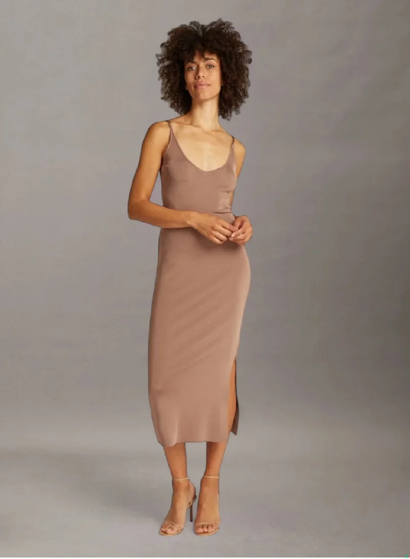 CALVIN KLEIN Shine Viscose Knit Slip Dress