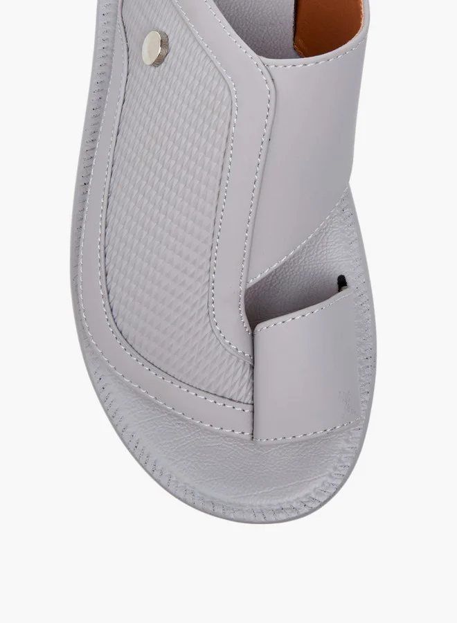 Al Waha Textured Slip-On Arabic Sandals with Toe Loop Detail
