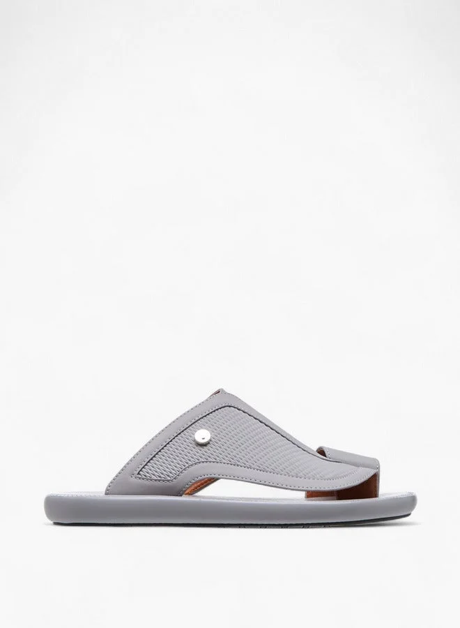 Al Waha Textured Slip-On Arabic Sandals with Toe Loop Detail
