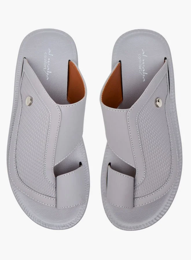 Al Waha Textured Slip-On Arabic Sandals with Toe Loop Detail