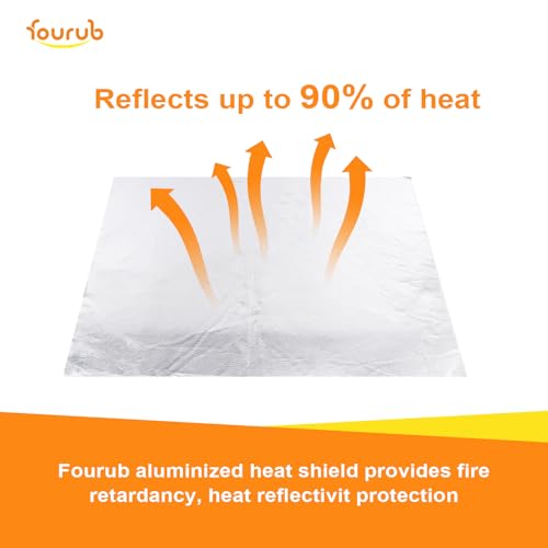 Fourub Automotive High Temperature Resistant Heat Shield Mat Aluminum Foil Ceramic Fiber Material Up to 2280℉ for Thermal Protection(None Adhesive-1/4" X 15" X 24") - Image 5