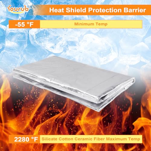 Fourub Automotive High Temperature Resistant Heat Shield Mat Aluminum Foil Ceramic Fiber Material Up to 2280℉ for Thermal Protection(None Adhesive-1/4" X 15" X 24") - Image 4