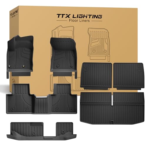 TTX LIGHTING Floor Mats & Cargo Liner & Backrest Mat Fit for 2022-2025 Mitsubishi Outlander (Not Fit PHEV or Sport Models) : Custom Fit All Weather TPE Car Floor Liners - Image 1