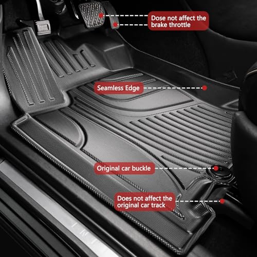 TTX LIGHTING Floor Mats & Cargo Liner & Backrest Mat Fit for 2022-2025 Mitsubishi Outlander (Not Fit PHEV or Sport Models) : Custom Fit All Weather TPE Car Floor Liners - Image 3