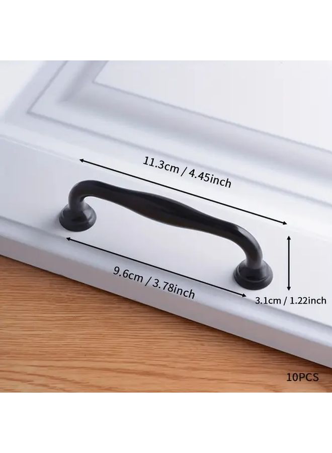 Black Matte Aluminum Cabinet Handles 96mm Hole Spacing 10 Pack - Image 3
