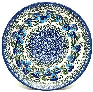 Polish Pottery Gallery Polish Pottery Plate  SaladDessert 7 34  Winter Viola - Image 2