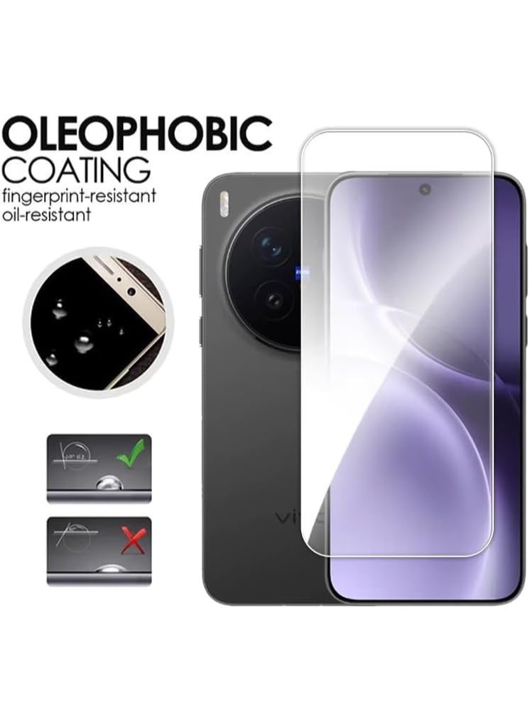 Muzz Screen Protector Compatible With Vivo X300 HD Full Coverage Easy Installation Round Edge Scratch Resistant Bubble Free 9H Hardness Premium Quality Tempered Glass Film Transparent - Image 2