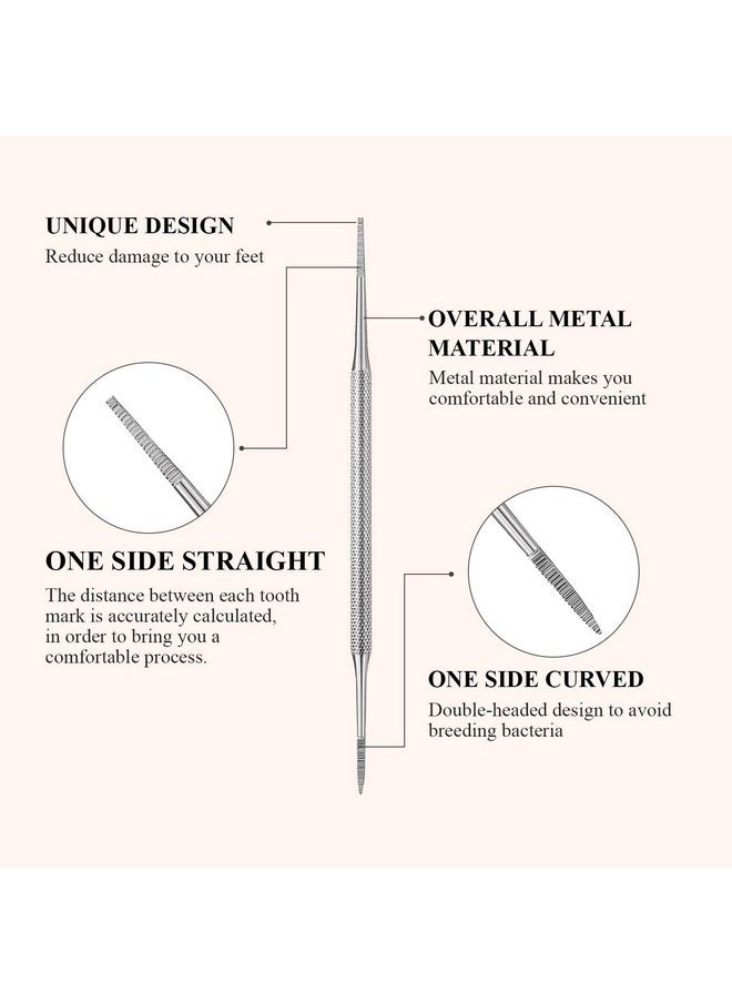 Mudder - 6 Packs Ingrown Toenail File Double Sided Toenail Lifter One Side Flat And One Side Curved Stainless Steel Toenail Pedicure Tools - Image 1