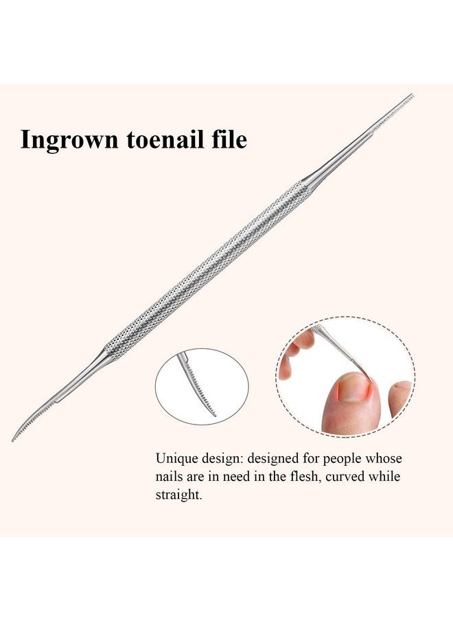 Mudder - 6 Packs Ingrown Toenail File Double Sided Toenail Lifter One Side Flat And One Side Curved Stainless Steel Toenail Pedicure Tools - Image 1
