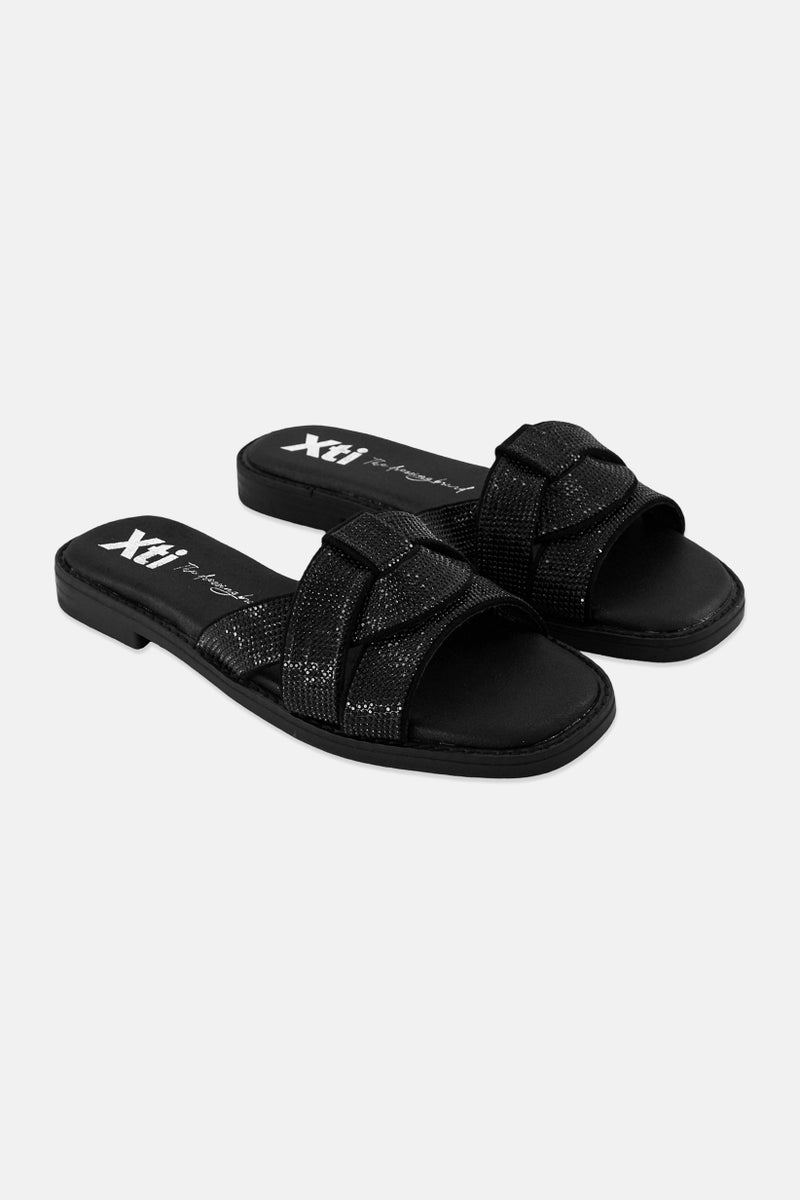 Xti Women Slip On Sandals, Black - Image 1