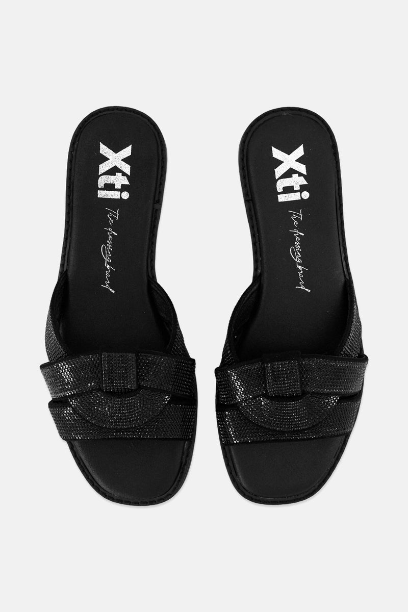 Xti Women Slip On Sandals, Black - Image 3