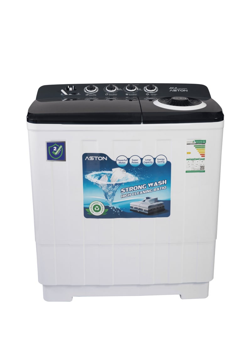 Aston Twin Tub Washing Machine, 20Kg, Without Pump, Single Water Inlet, White - ASTT200KG - Image 1