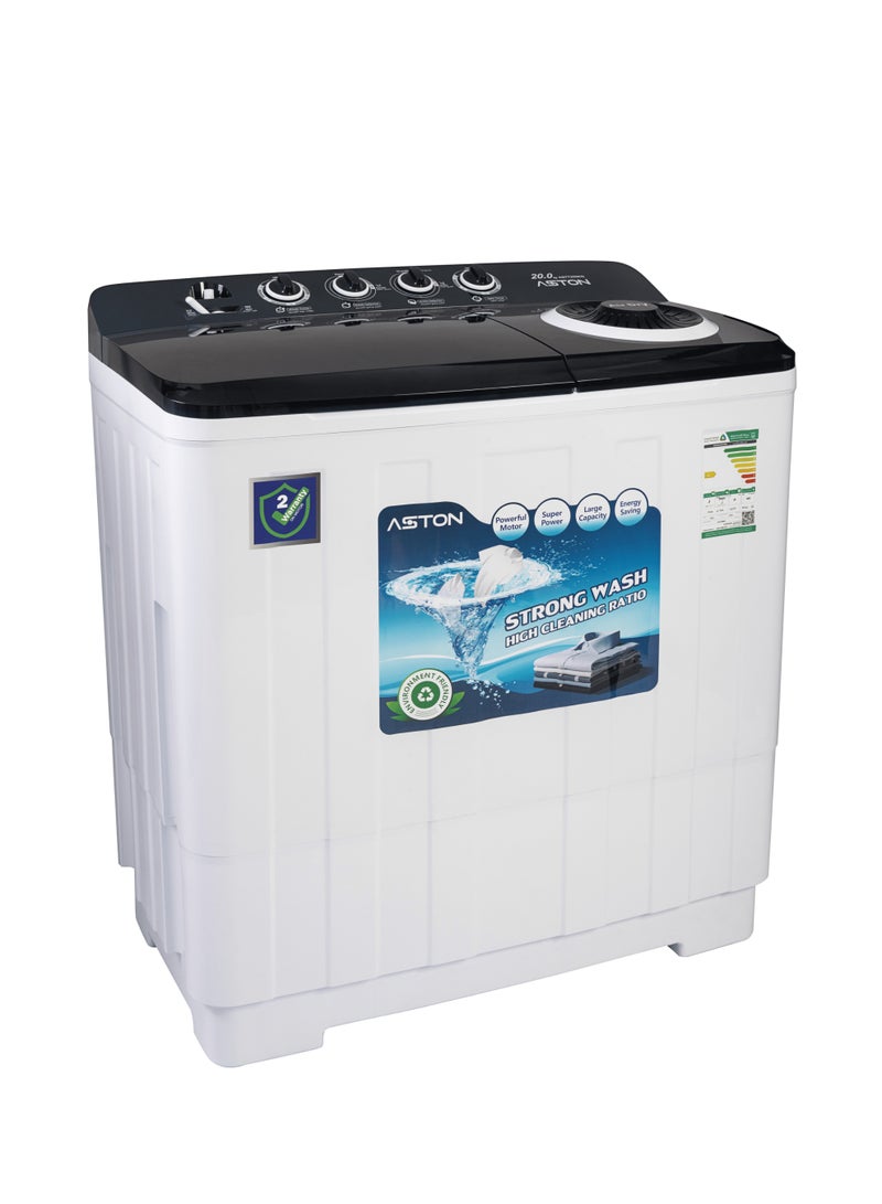 Aston Twin Tub Washing Machine, 20Kg, Without Pump, Single Water Inlet, White - ASTT200KG - Image 2