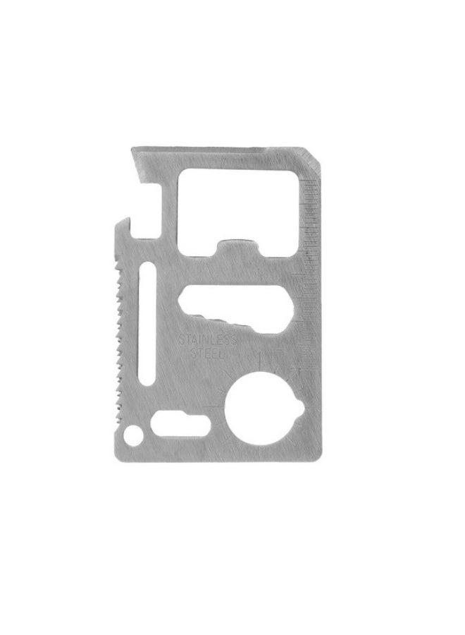 طقم بطاقات أداة متعددة 2 قطعة (11 في 1) من الستانلس ستيل، أداة بقاء متعددة الاستخدام بحجم المحفظة للاستخدام اليومي (EDC) - Image 3