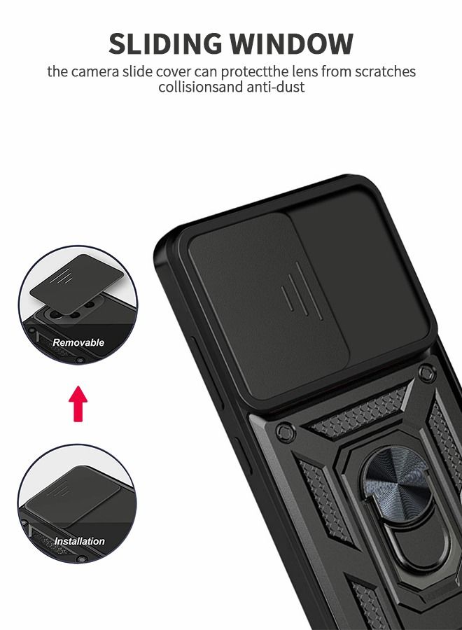 GROIC جراب لهاتف Xiaomi 12 Pro/12S PRO مقاس 6.73 بوصة، جراب منزلق للكاميرا مع حامل حلقي دوار 360 درجة وحامل مغناطيسي لهاتف Xiaomi 12 Pro مقاس 6.73 بوصة - Image 2