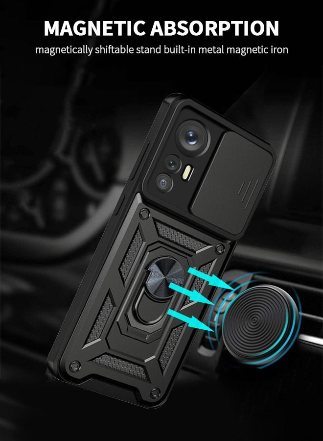 GROIC جراب لهاتف Xiaomi 12 Pro/12S PRO مقاس 6.73 بوصة، جراب منزلق للكاميرا مع حامل حلقي دوار 360 درجة وحامل مغناطيسي لهاتف Xiaomi 12 Pro مقاس 6.73 بوصة - Image 5