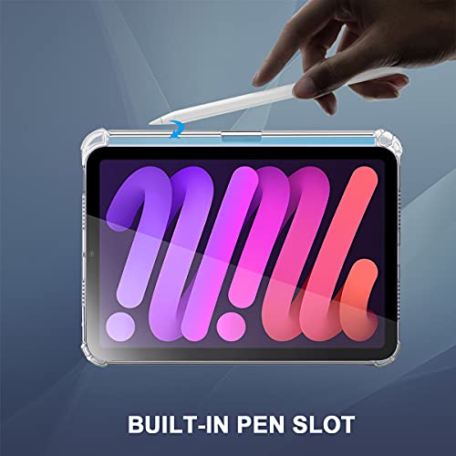 Neepanda Clear Case for iPad Mini 7 A17 Pro/Mini 6 with Pencil Holder, Supports 2nd Gen Apple Pencil Charging, Ultra Slim, Lightweight, Soft TPU Back Cover Skin for iPad Mini 7th/6th Generation - Image 3