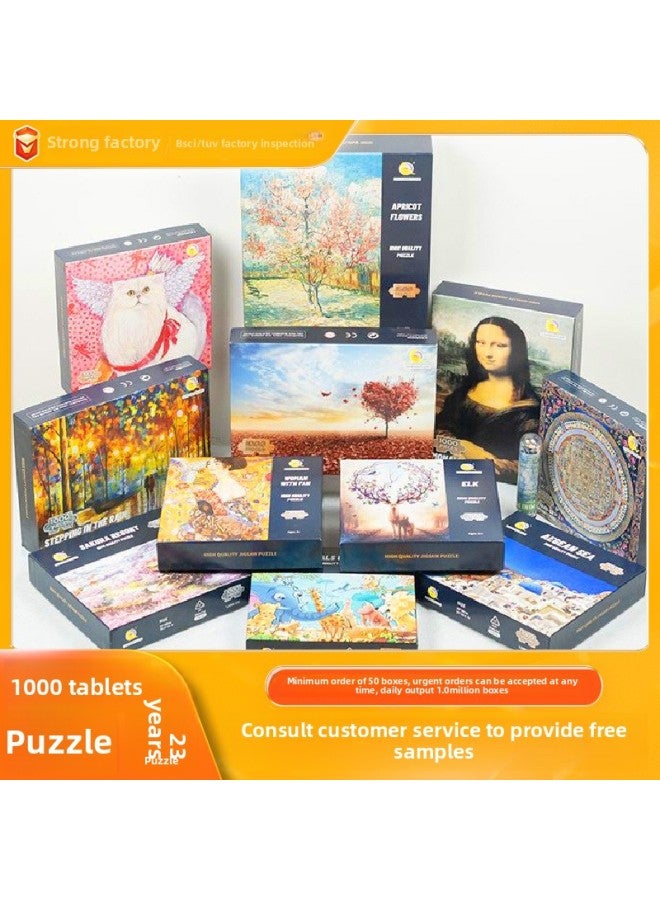 Manufacturer Customized 1000-Piece Puzzle For Adults And Kidsren, Batch Customization, Logo Oem, DIY Processing, Cross-Border-Color:Consult Customer Service For Customization  - Image 1