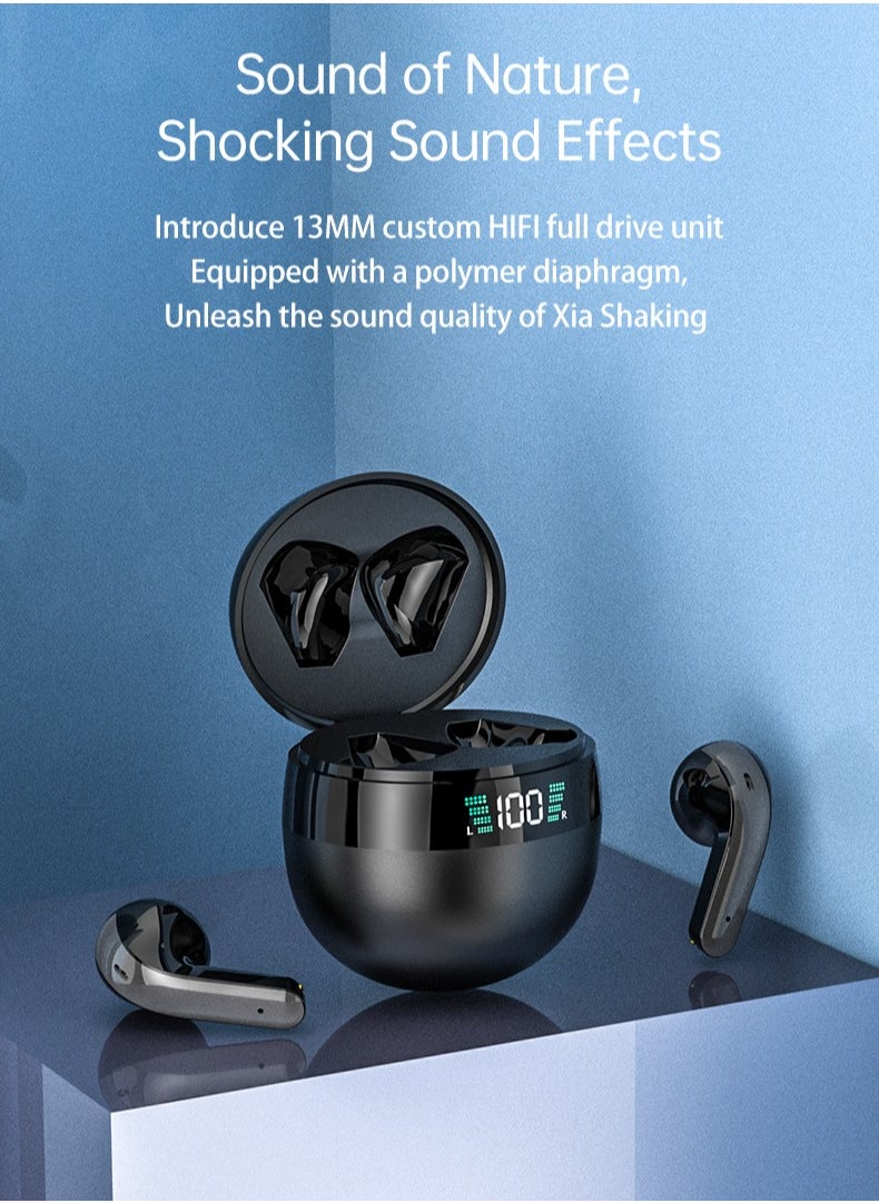 Generic - Wireless Headset Bluetooth 5.5 Full Wireless Bluetooth Headset, Bilateral Stereo Waterproof Light Touch Control, Type-C Charging - Image 1