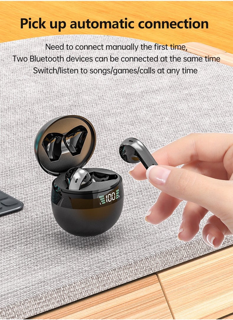 Generic - Wireless Headset Bluetooth 5.5 Full Wireless Bluetooth Headset, Bilateral Stereo Waterproof Light Touch Control, Type-C Charging - Image 1