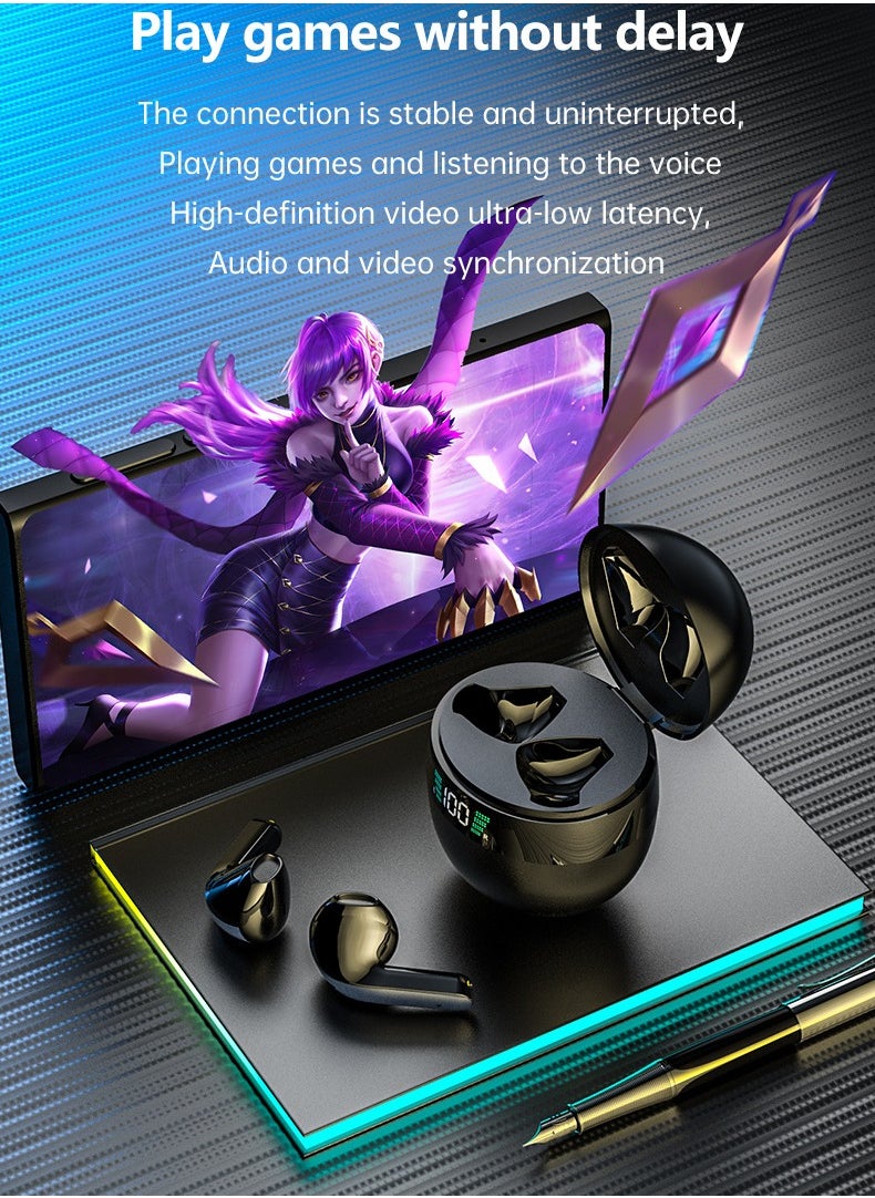 Generic - Wireless Headset Bluetooth 5.5 Full Wireless Bluetooth Headset, Bilateral Stereo Waterproof Light Touch Control, Type-C Charging - Image 1