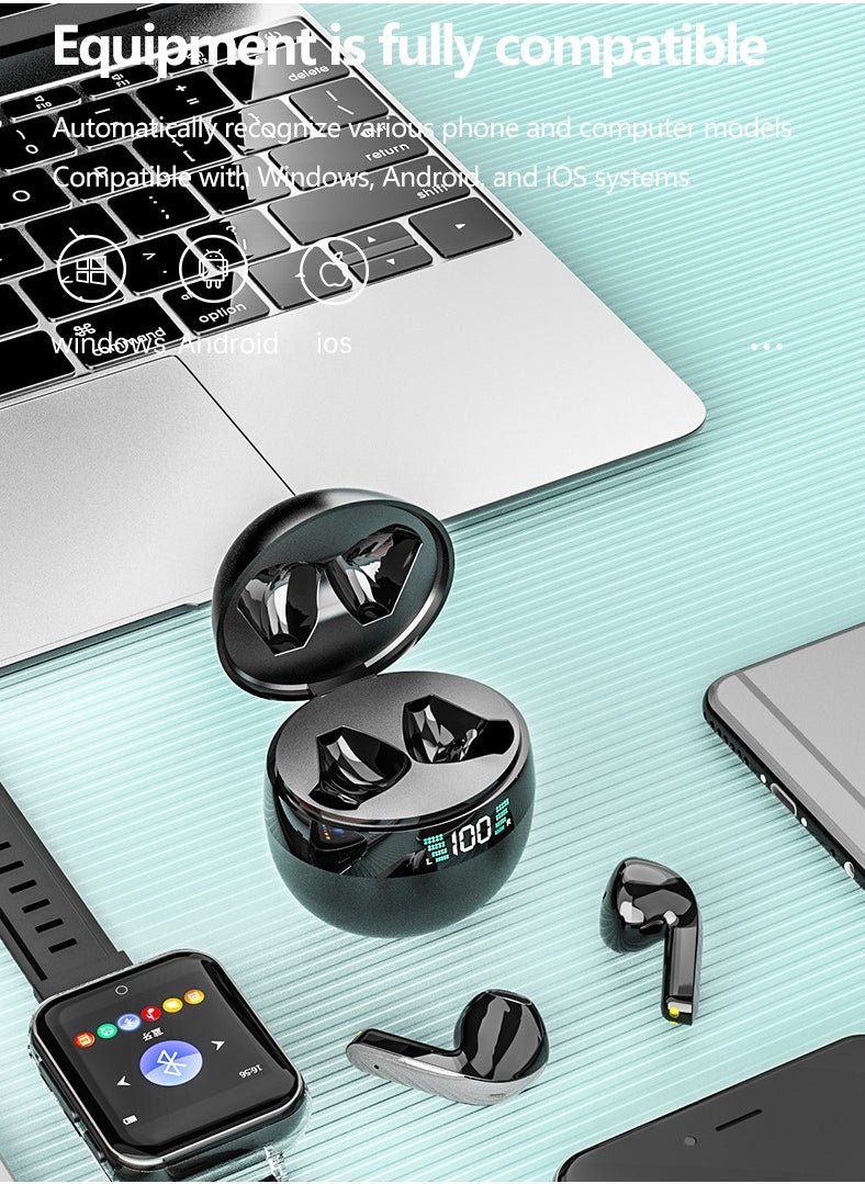 Generic - Wireless Headset Bluetooth 5.5 Full Wireless Bluetooth Headset, Bilateral Stereo Waterproof Light Touch Control, Type-C Charging - Image 1