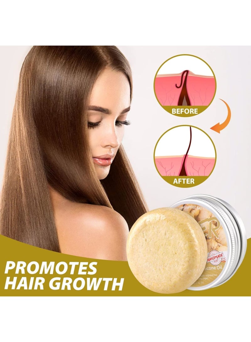 SOLARAE Ginger Hair Regrowth Shampoo Bar, 2 Pcs Natural Ginger Shampoo Bar, Anti Dandruff, Hair Loss Treatment, Promotes Hair Growth for All Hair Types - Image 4