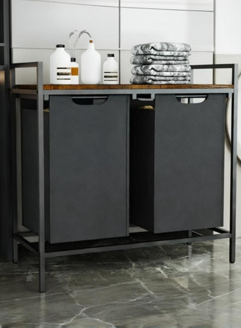 والالا سلة فارز الغسيل سلة الملابس القذرة مع 2 أكياس فارز قابلة للإزالة، سلة ملابس قائمة بذاتها، منظم ملابس، ألعاب للحمام وغرفة المعيشة، غرفة الغسيل، مساحة صغيرة - Image 1