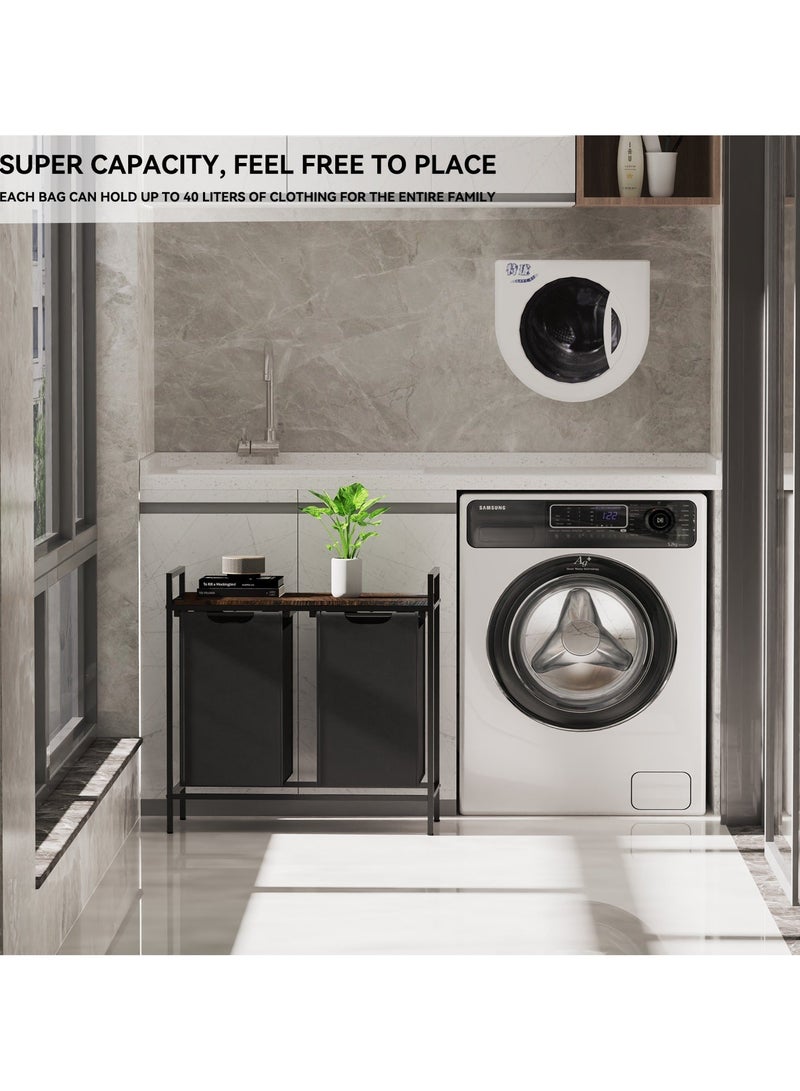 والالا سلة فارز الغسيل سلة الملابس القذرة مع 2 أكياس فارز قابلة للإزالة، سلة ملابس قائمة بذاتها، منظم ملابس، ألعاب للحمام وغرفة المعيشة، غرفة الغسيل، مساحة صغيرة - Image 4