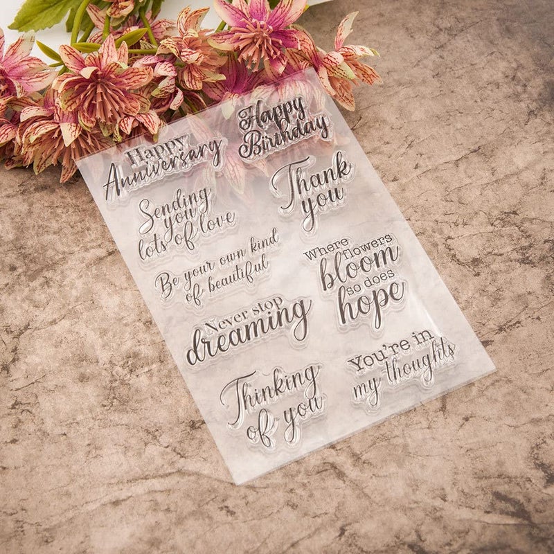 arriettycraft Arbuya Phrase Sentiment Clear Stamps for Card Making or Journaling, Anniversary Birthday Thank You Rubber Stamps for Journals Paper Crafting DIY Scrapbooking Decoration - Image 4