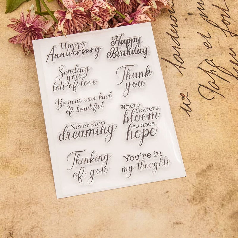 arriettycraft Arbuya Phrase Sentiment Clear Stamps for Card Making or Journaling, Anniversary Birthday Thank You Rubber Stamps for Journals Paper Crafting DIY Scrapbooking Decoration - Image 5