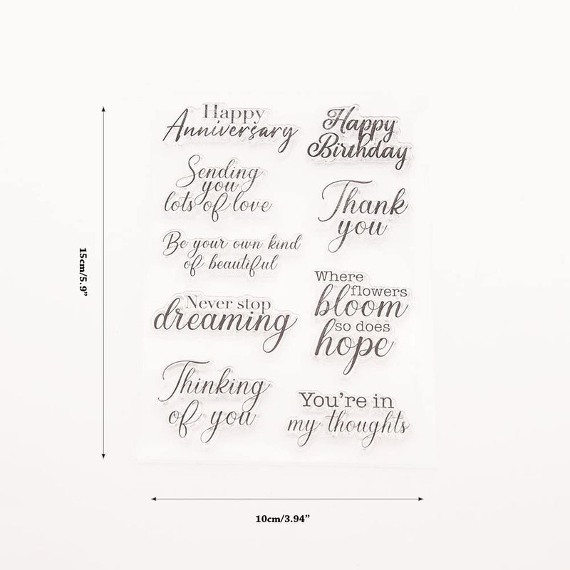 arriettycraft Arbuya Phrase Sentiment Clear Stamps for Card Making or Journaling, Anniversary Birthday Thank You Rubber Stamps for Journals Paper Crafting DIY Scrapbooking Decoration - Image 2