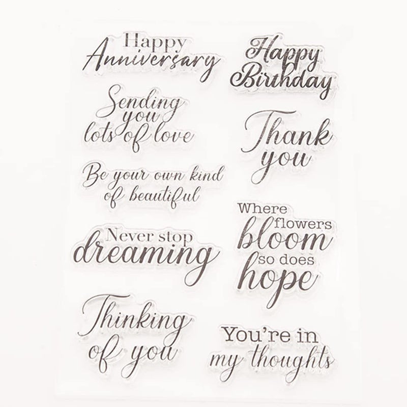 arriettycraft Arbuya Phrase Sentiment Clear Stamps for Card Making or Journaling, Anniversary Birthday Thank You Rubber Stamps for Journals Paper Crafting DIY Scrapbooking Decoration - Image 1