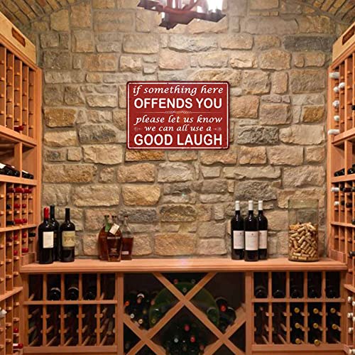 CrazySign Funny Bar Sign Man Cave Vintage Metal Sign If Something Here Offends You Sign For Garage Home Bar Wall Decor (246) - Image 5