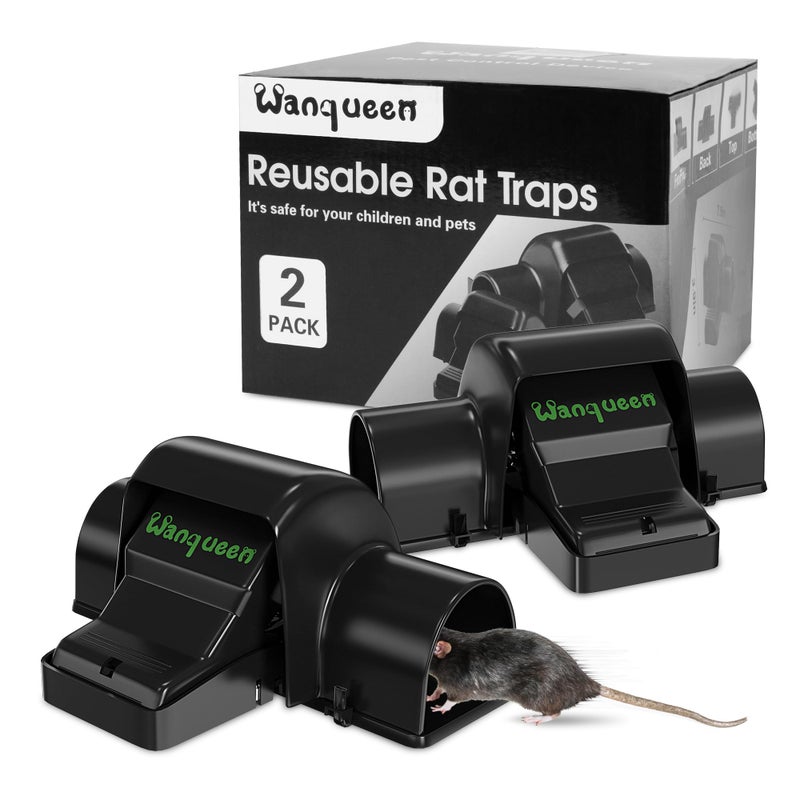 Wanqueen Reusable Rat & Chipmunk Traps, Prevents Accidental Triggering Mouse Trap, Tunnel Dual-Entry Squirrel Trap for Big Rats, Large Efficient Capture Device, Snap Traps for Humane Capture - Image 1
