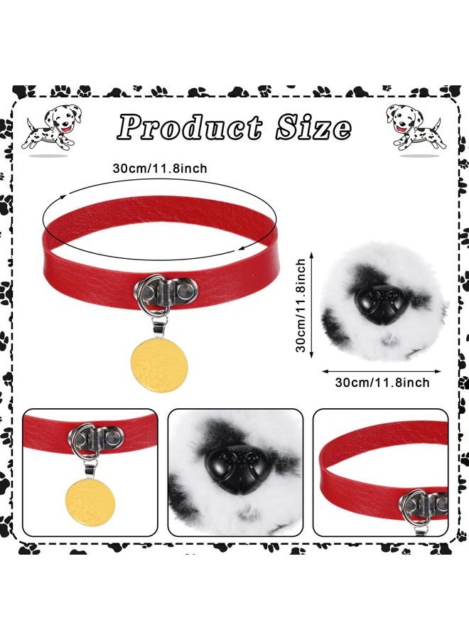 Fabllewavi 9 Pcs Dalmatian Costume Accessories Set for Women - Dalmatian Ear Headband Nose Tail Stickers Gloves Tights Tutu with Role Play Supplies for Halloween 100 Days of School Cosplay Kits Dress Up - Image 4