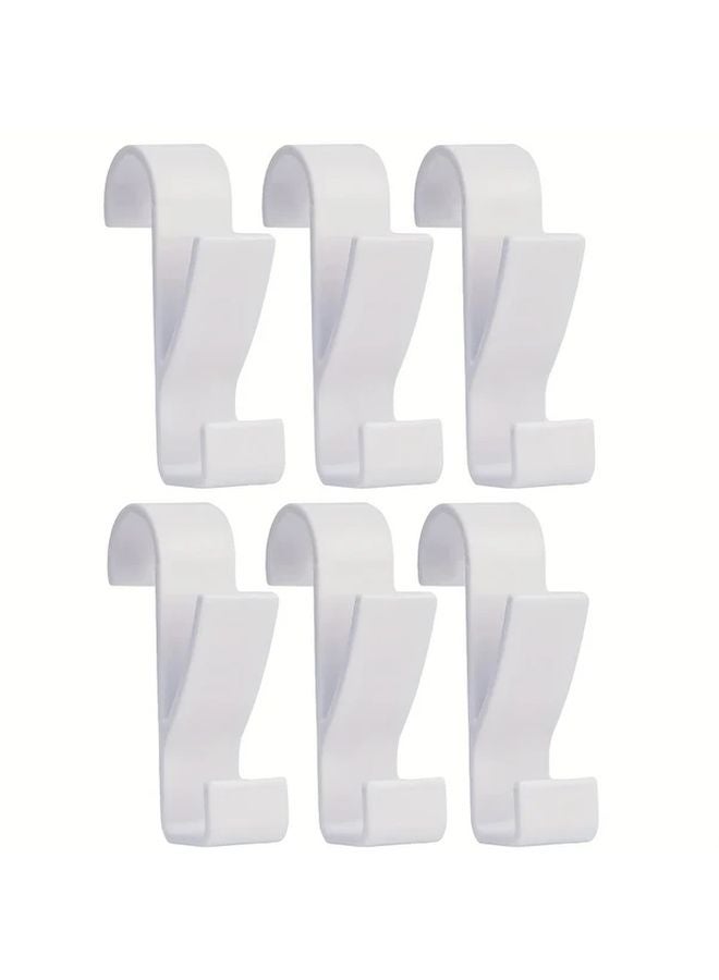 6 قطع من مشابك حامل المناشف البيضاء المثبتة على الحائط للمشعات الساخنة - Image 1