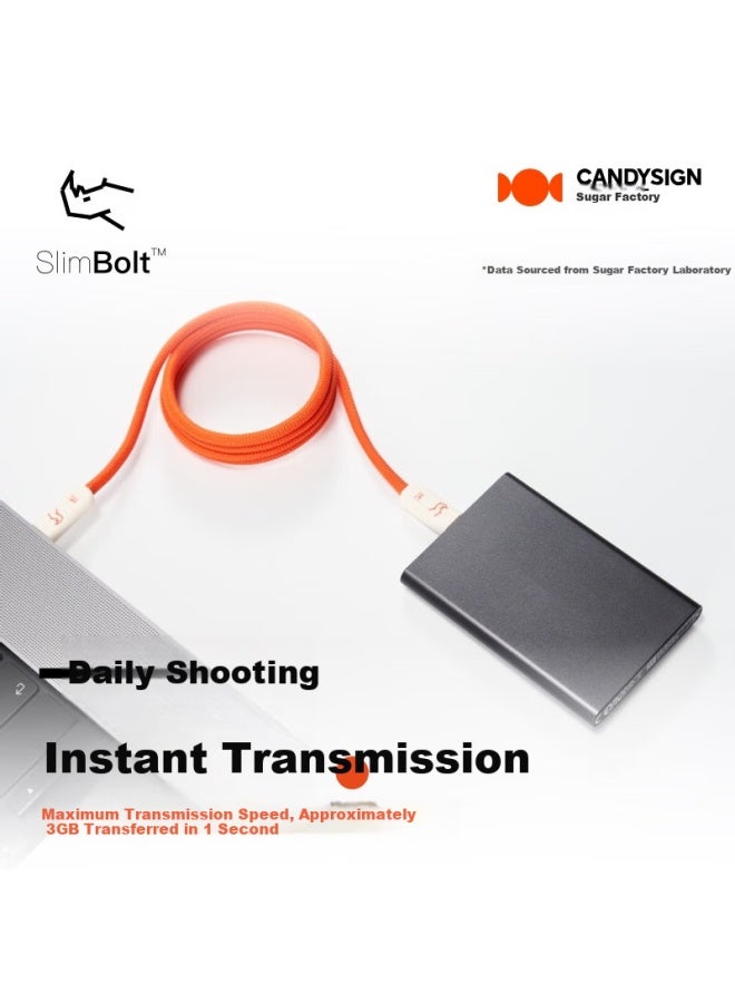 Candysign Sugar Compatible With Thunderbolt 4 Data Cable Usb4 Full-featured 240w Fast Charging Type-c 0.8m Antique Blue Thunder Line Macbook Notebook 8k Video Projection Cable - Image 1