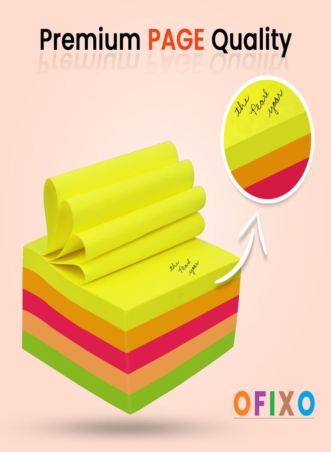 OFIXO Colorful 400 Sheets Memo Pad Note N Times Post Note Paper Free Stickers Post Sticky Notes Stationary (Multicolor) - Image 2