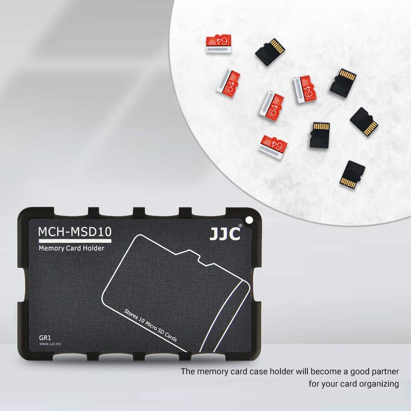 JJC 10 Slots Micro SD Card Holder Case Storage Organizer, Ultra Slim Credit Card Size Lightweight Portable TF MSD Memory Card Storage - Image 2
