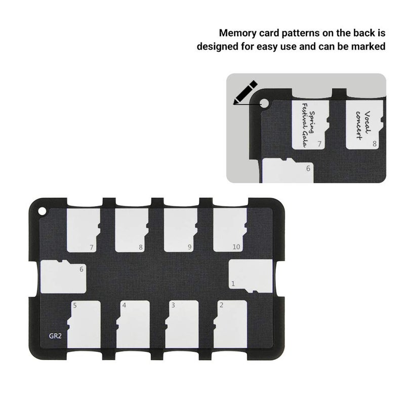 JJC 10 Slots Micro SD Card Holder Case Storage Organizer, Ultra Slim Credit Card Size Lightweight Portable TF MSD Memory Card Storage - Image 4